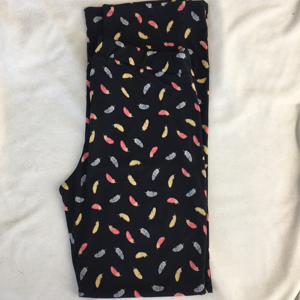 LBisse large feather black pants